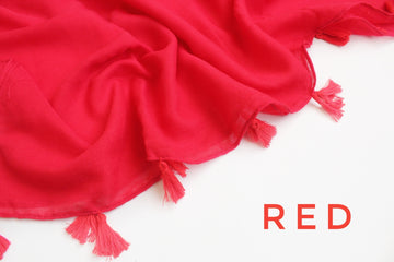 Tassel Hijab Red