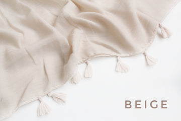 Tassel Hijab Beige