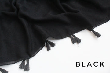Tassel Hijab Black