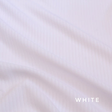 Self Striped Georgette White