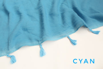 Tassel Hijabs Cyan Blue