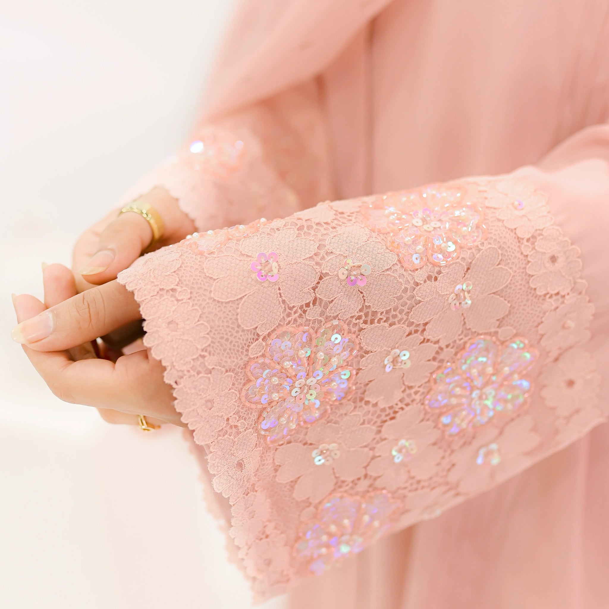 Peach Glow Abaya