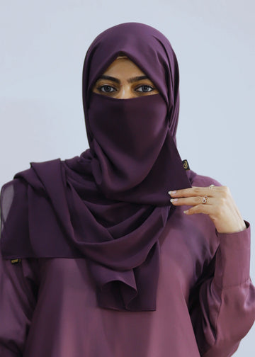 Hijab & Niqab Set Eggplant