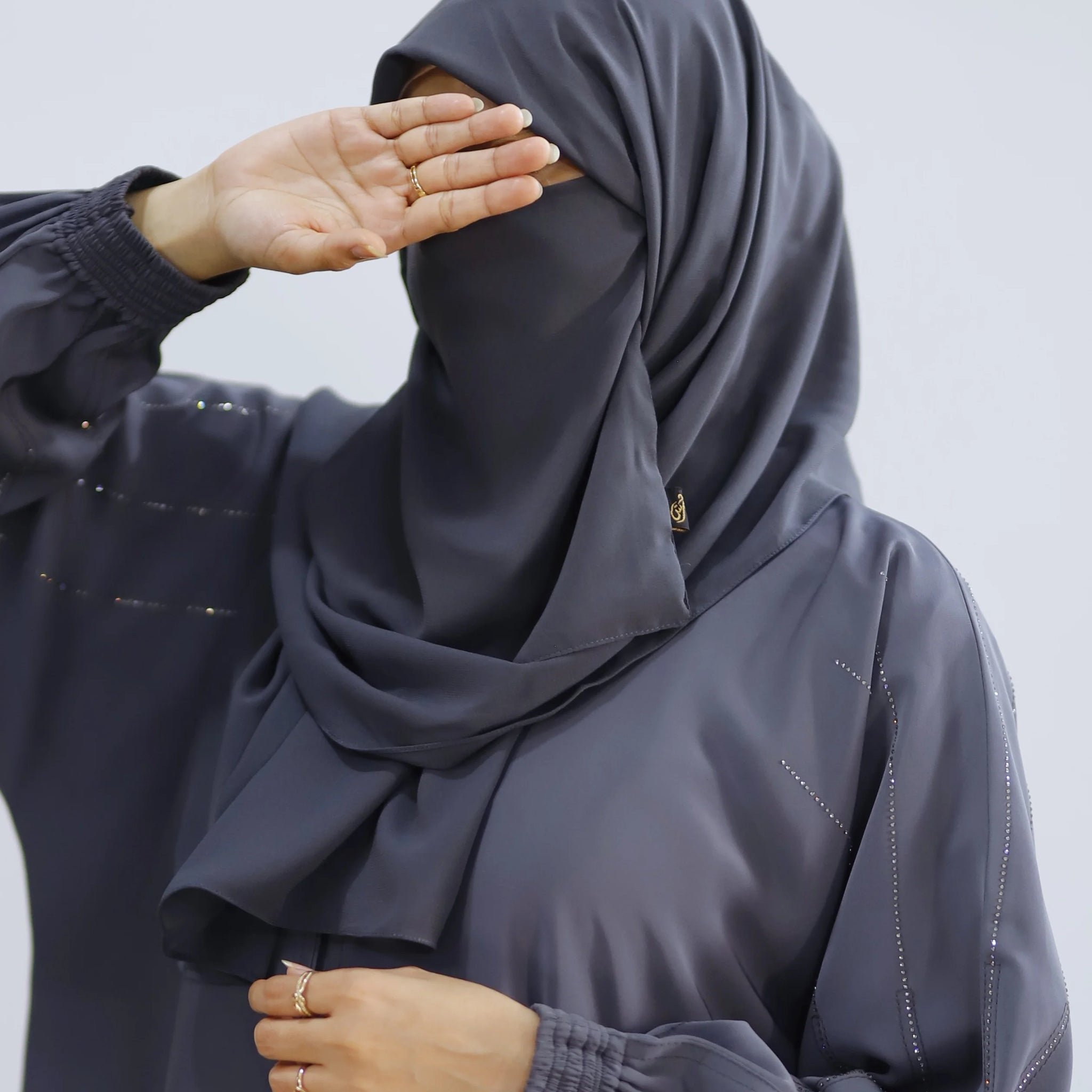 Hijab & Niqab Set Dark Grey