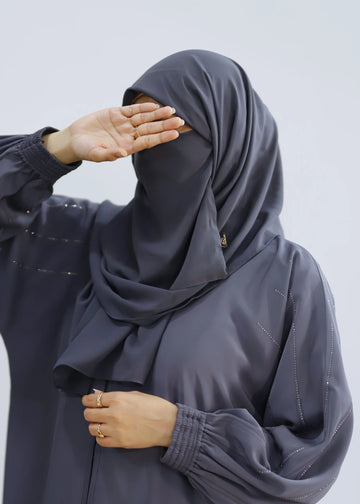 Hijab & Niqab Set Dark Grey