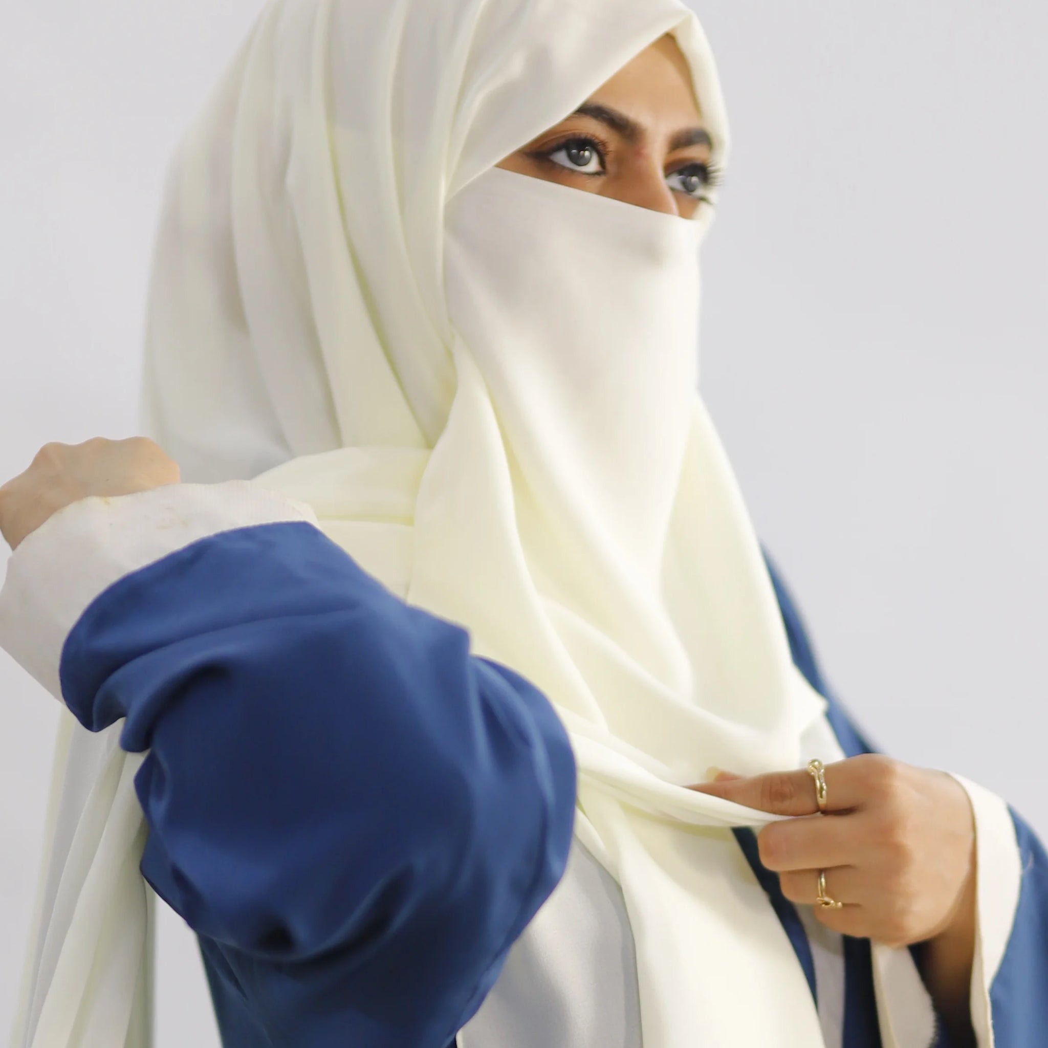 Hijab & Niqab Set Cream