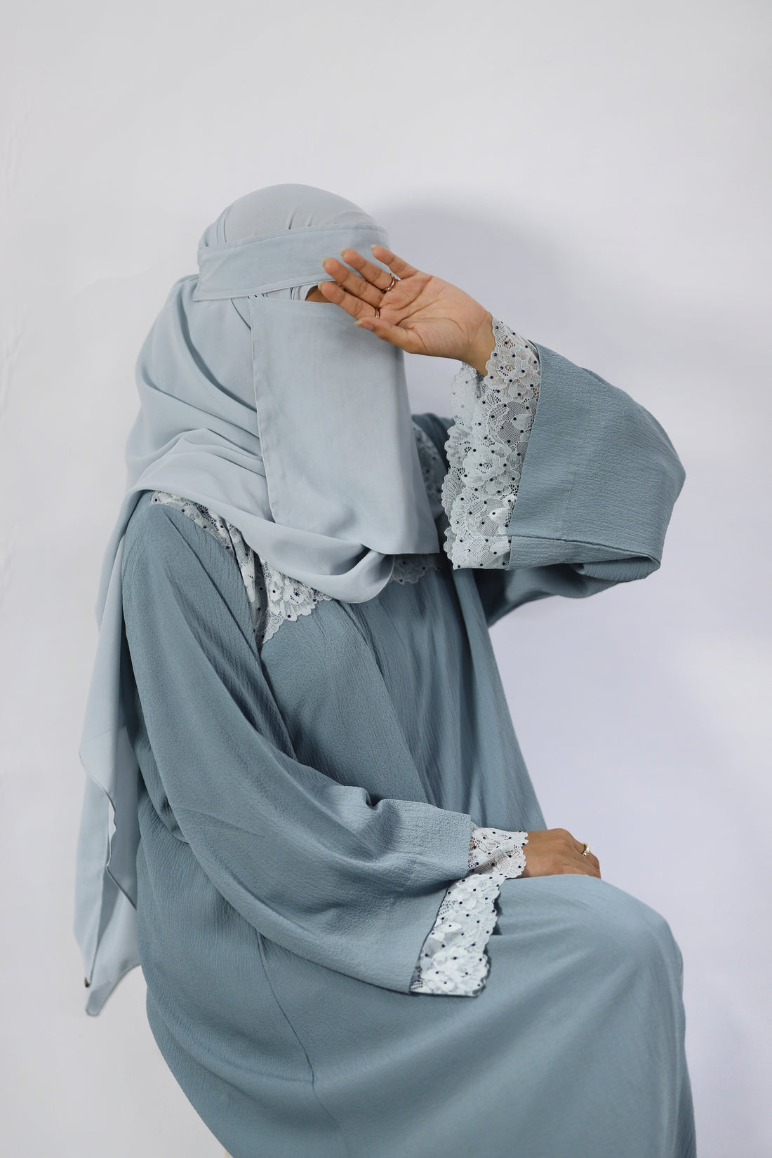 Saudi Niqab Set Powder Blue