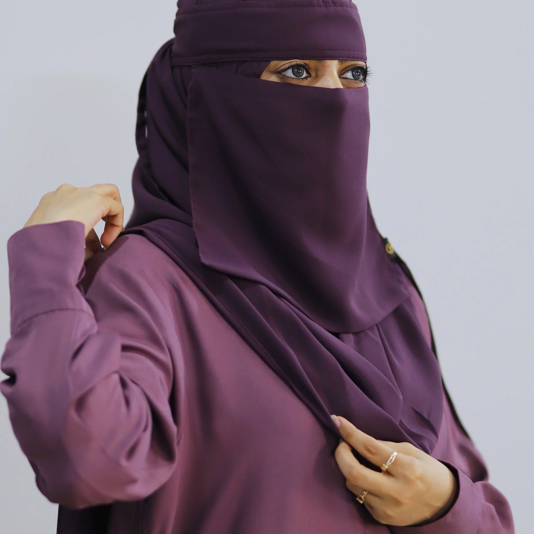 Saudi Niqab Set Eggplant