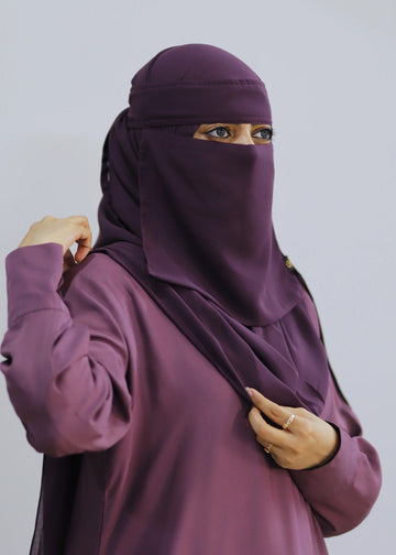 Saudi Niqab Set Eggplant