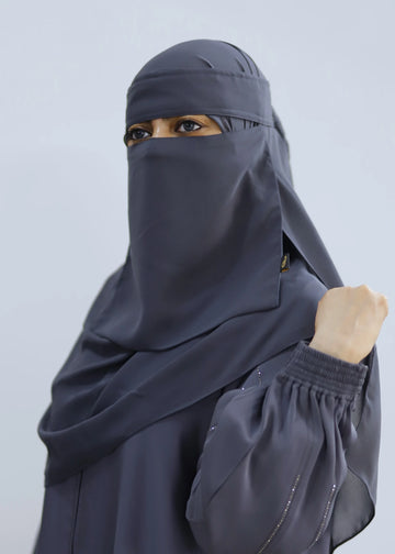 Saudi Niqab Set Charcoal