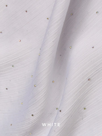 Diamante Luxe Hijab White