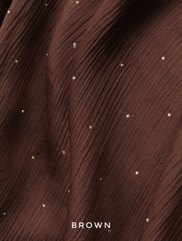 Diamante Luxe Hijab Brown