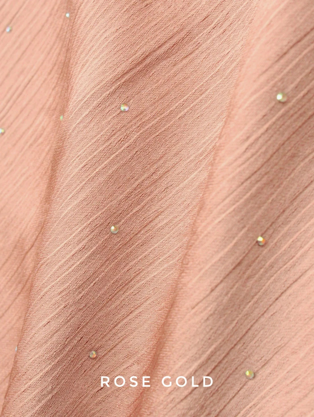 Diamante Luxe Hijab Rose Gold
