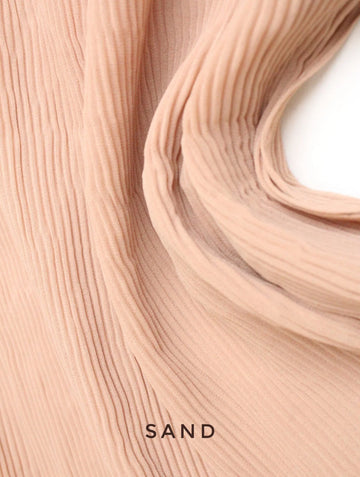 Pleated Georgette Hijab Sand