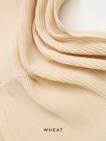 Pleated Georgette Hijab Wheat