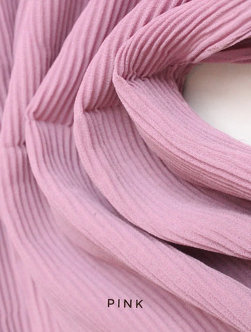 Pleated Georgette Hijab Pink