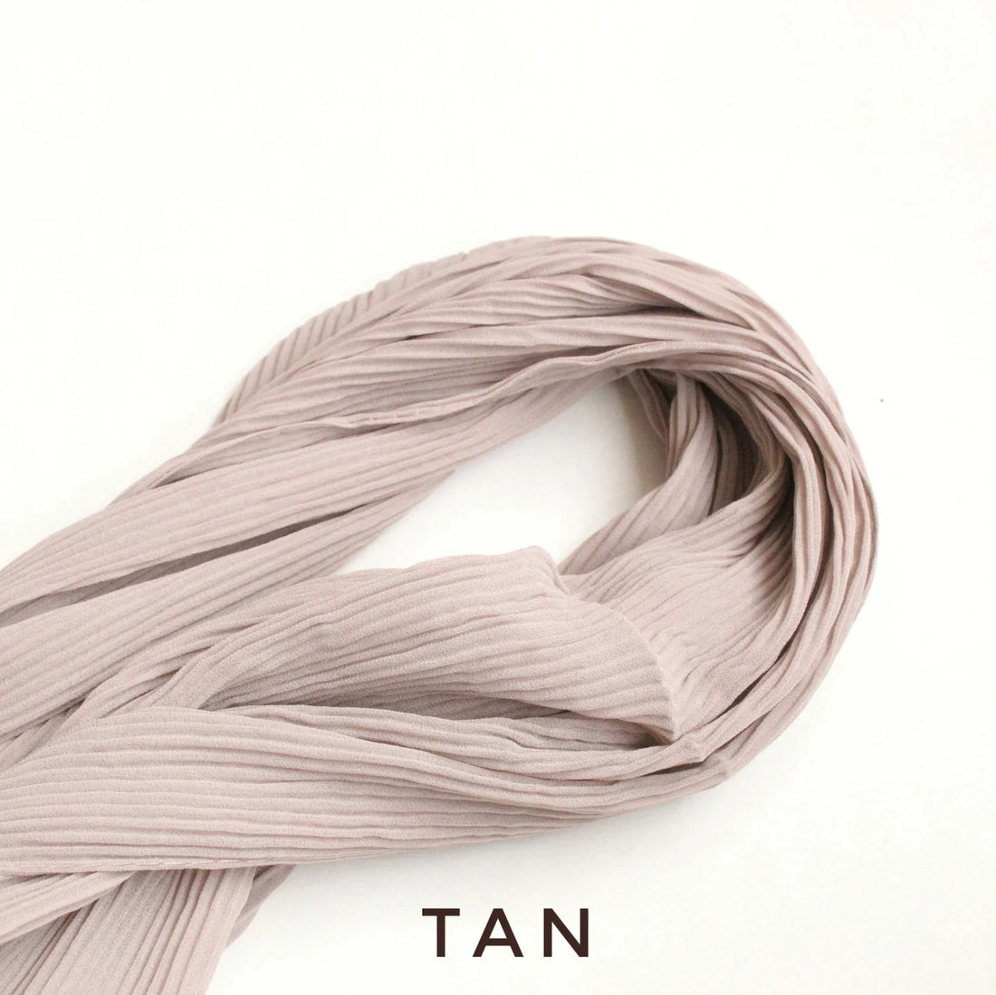 Pleated Georgette Hijab Tan