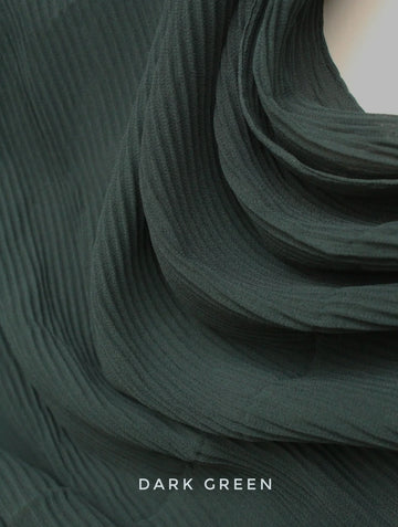 Pleated Georgette Hijab Green