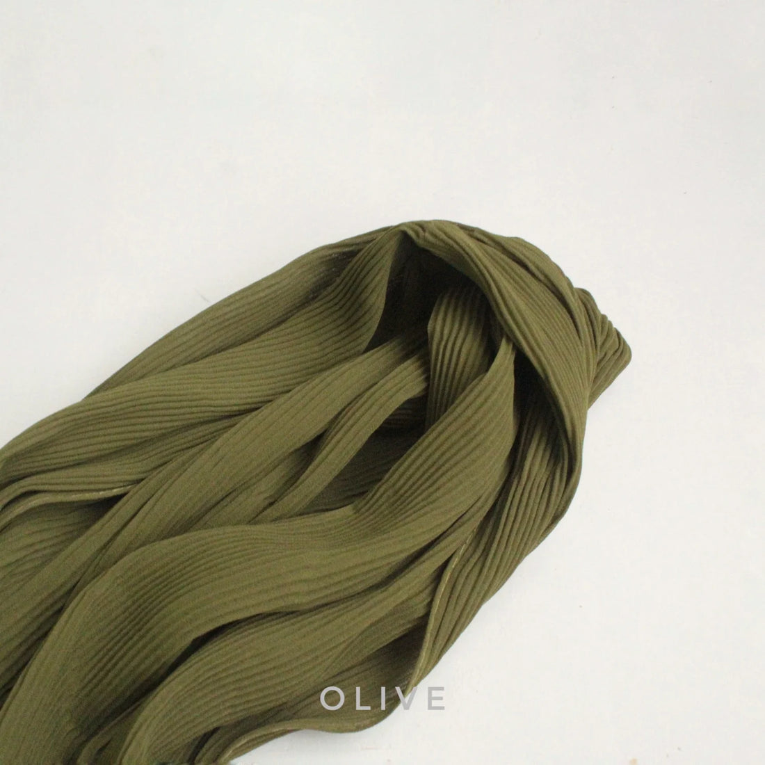 Pleated Georgette Hijab Olive