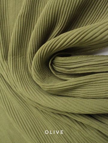Pleated Georgette Hijab Olive