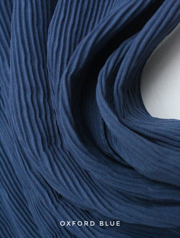 Pleated Georgette Hijab Oxford Blue