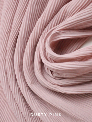 Pleated Georgette Hijab Dusty Pink