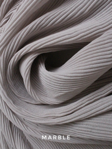 Pleated Georgette Hijab Marble