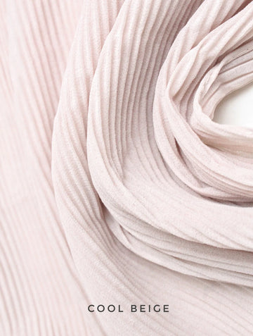 Pleated Georgette Hijab Cool Beige