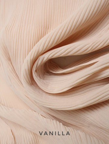 Pleated Georgette Hijab Vanilla