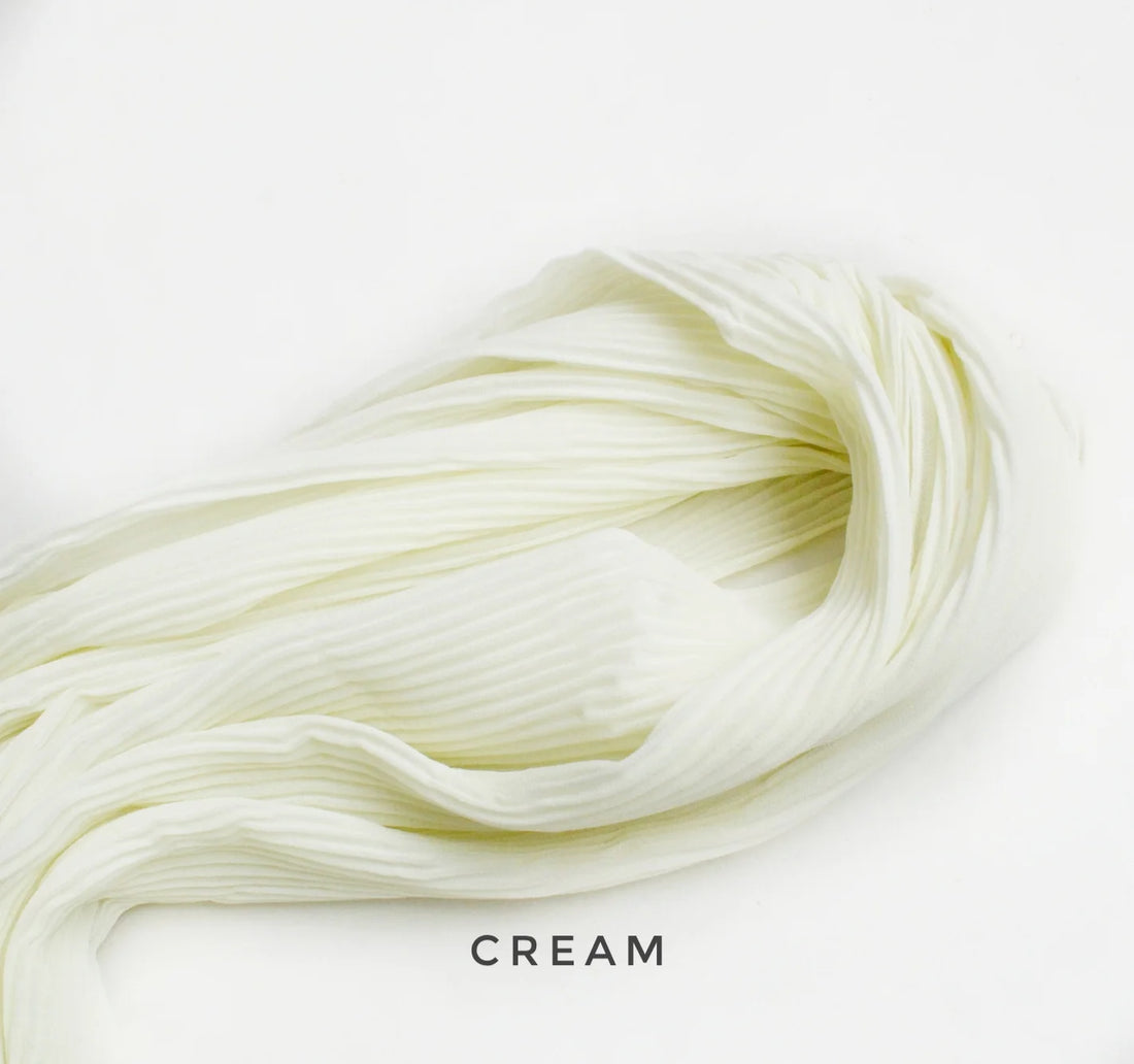 Pleated Georgette Hijab Cream