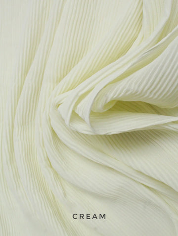 Pleated Georgette Hijab Cream