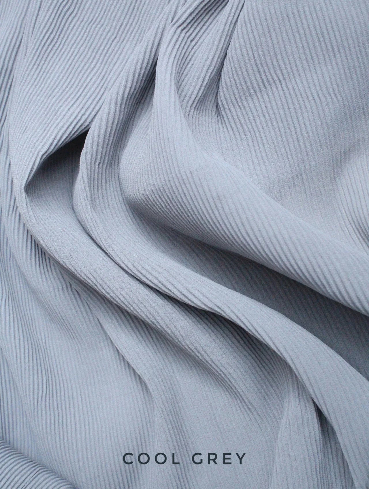 Pleated Georgette Hijab Cool Grey