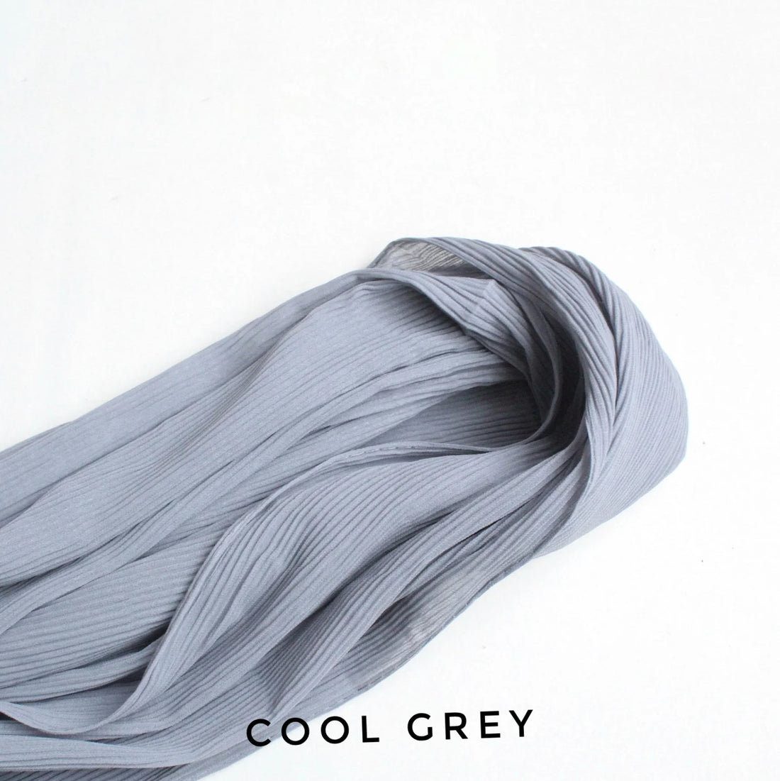 Pleated Georgette Hijab Cool Grey