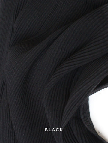 Pleated Georgette Hijab Black