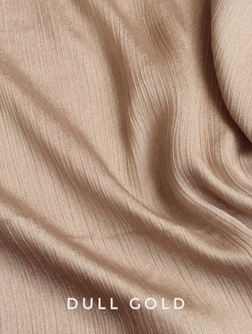 Crinkle Silk Hijab Dull Gold