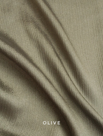 Crinkle Silk Hijab Olive