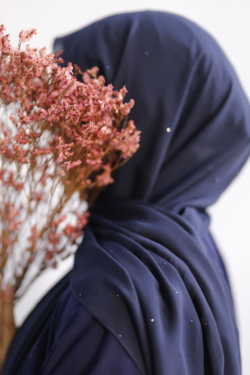 Ameera Diamante Hijab Navy