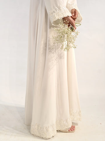 Bloom Abaya White