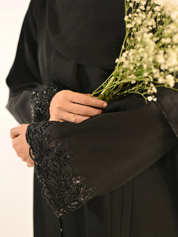Bloom Abaya Black