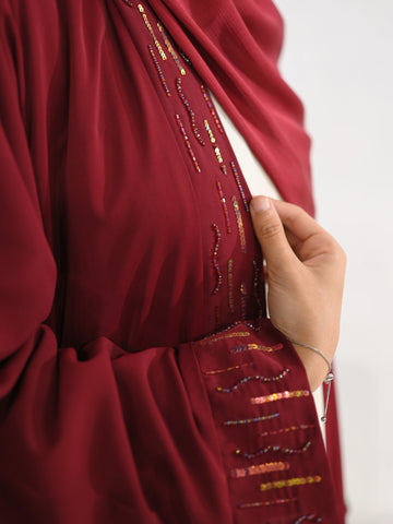 Zimal Abaya Maroon