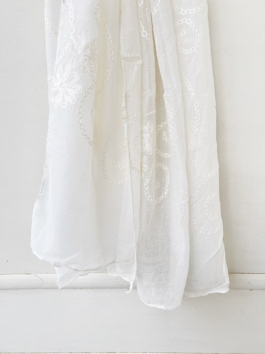 White Embroidery Hijab