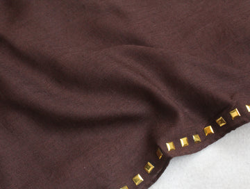 Gold Studded Hijab Brown