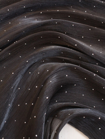 Lustre Gleam Diamante Hijab Black