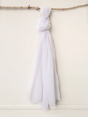 Feather Lawn Hijab White
