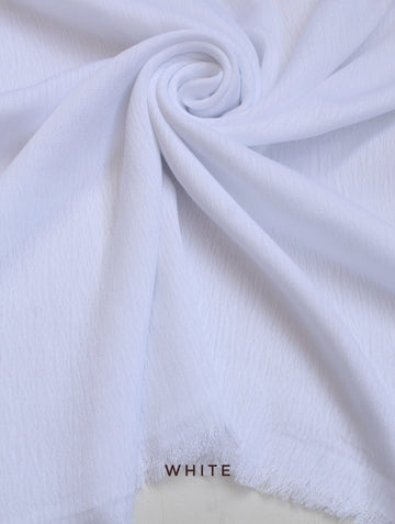 Crinkle Modal Hijab White