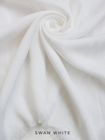 Crinkle Modal Hijab Swan White