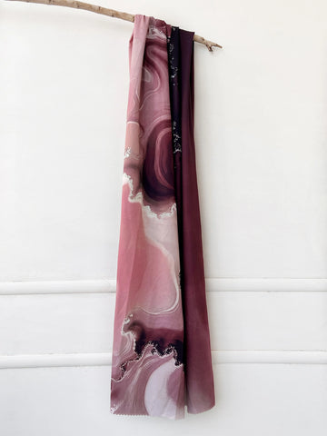 Mira Print Hijab Maroon
