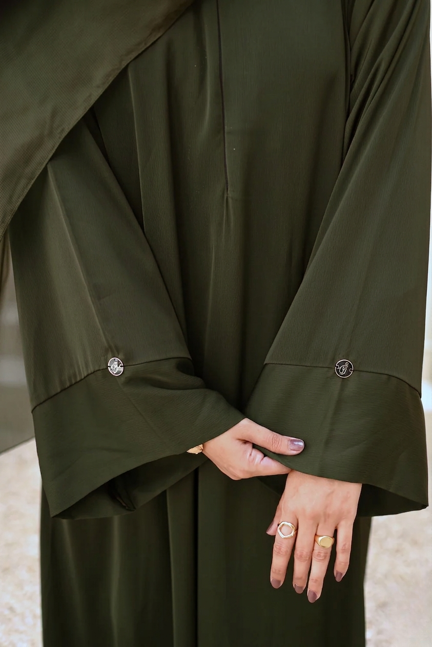 Raha Everyday Luxe Abaya Dark Army
