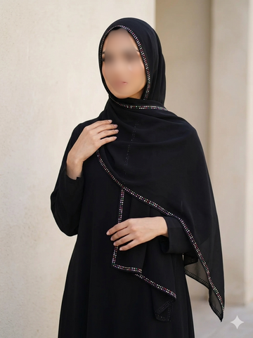 Raneem Diamante Hijab Black