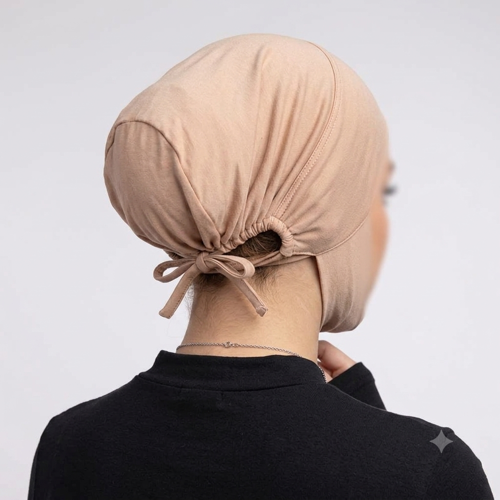 Tie Back Cap With Chin